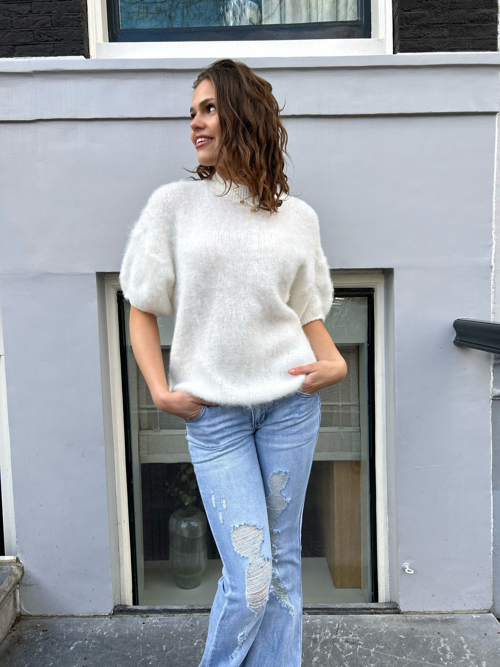 "Noor" sweater light creme