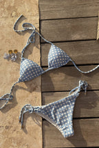 "Seabreeze" tied bikini bottom blue