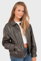 "Hazel" leather jacket brown