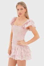"Daydream" ruffle top pink
