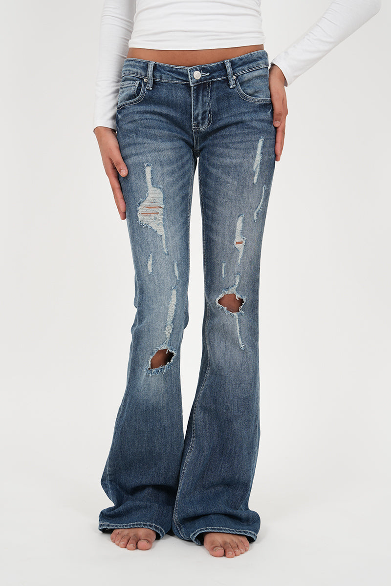 "Morgan" flared jeans dark blue tall