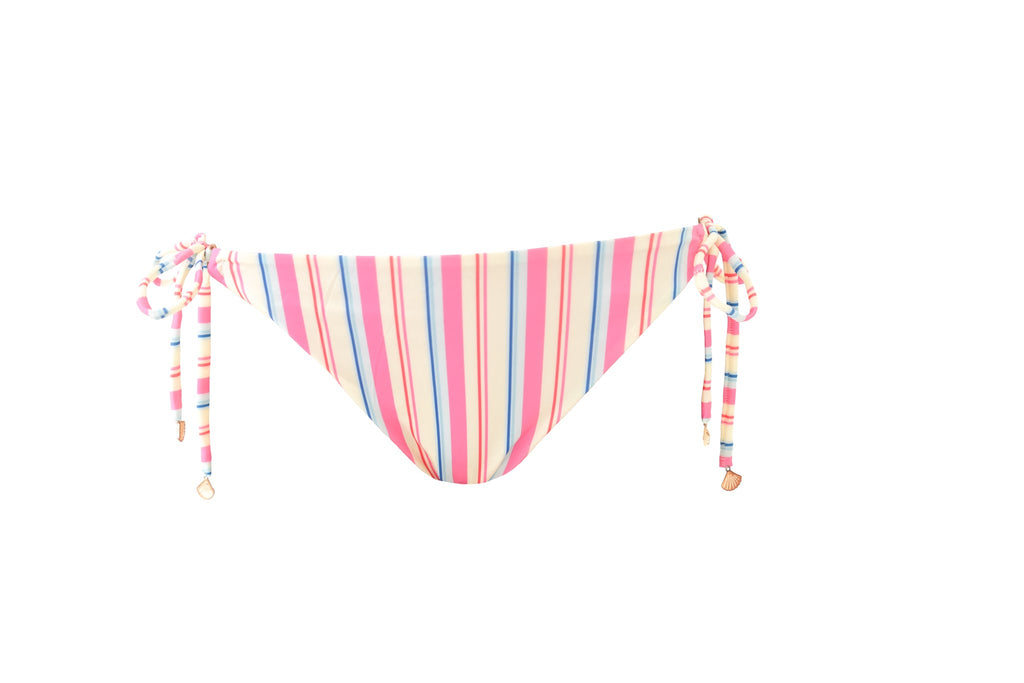 "Summer" tied bikini bottom striped