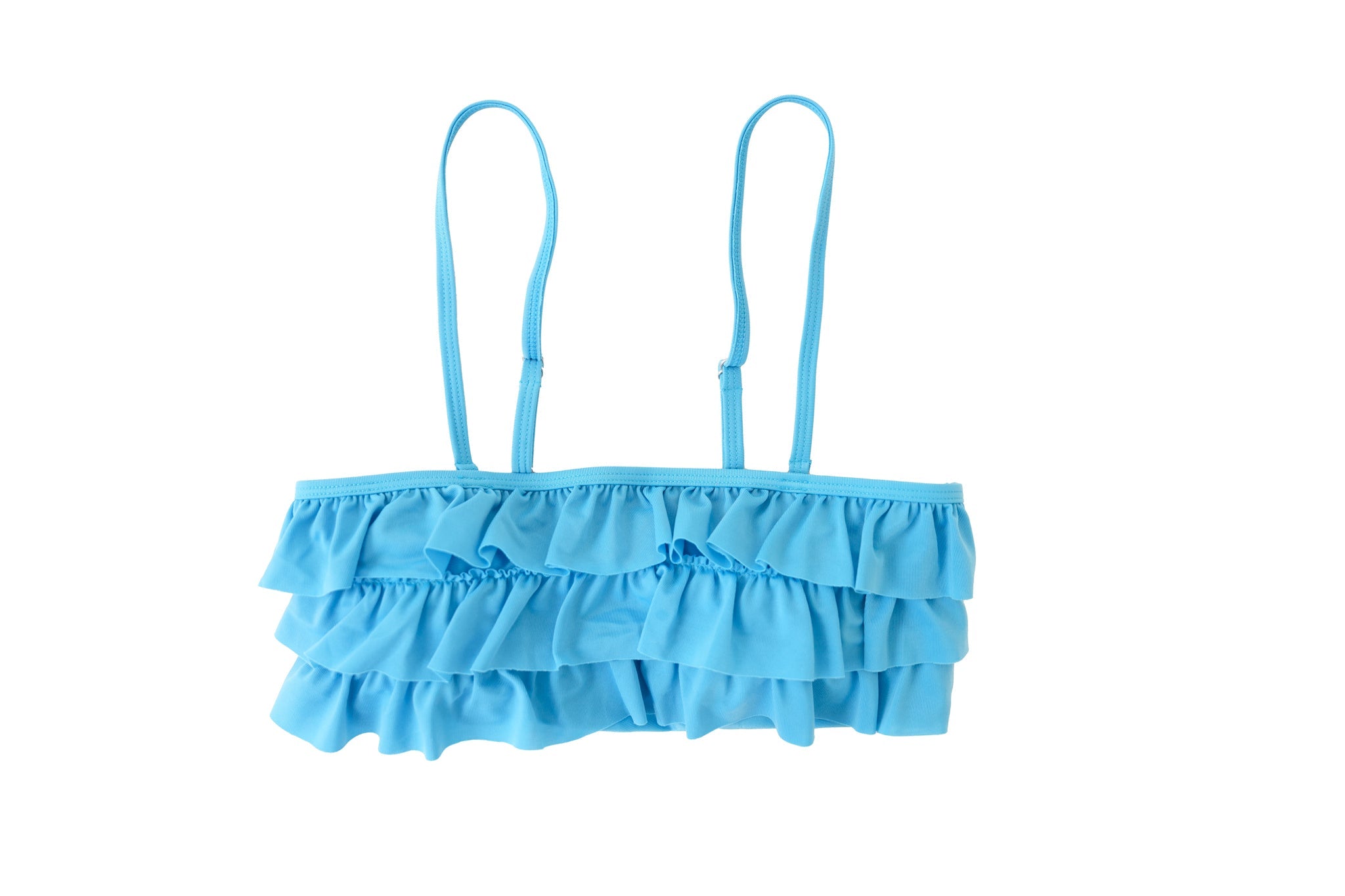 "Ruffle" bikini top blue
