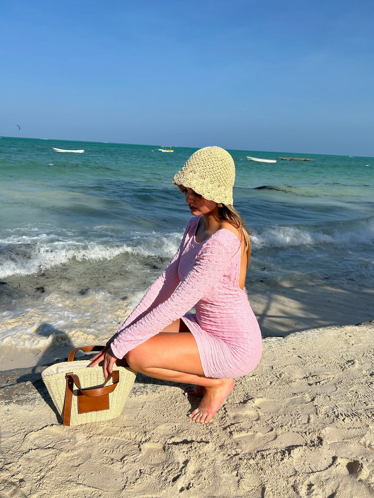 "Beachy" dress pink