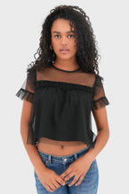 "Mesh" top black