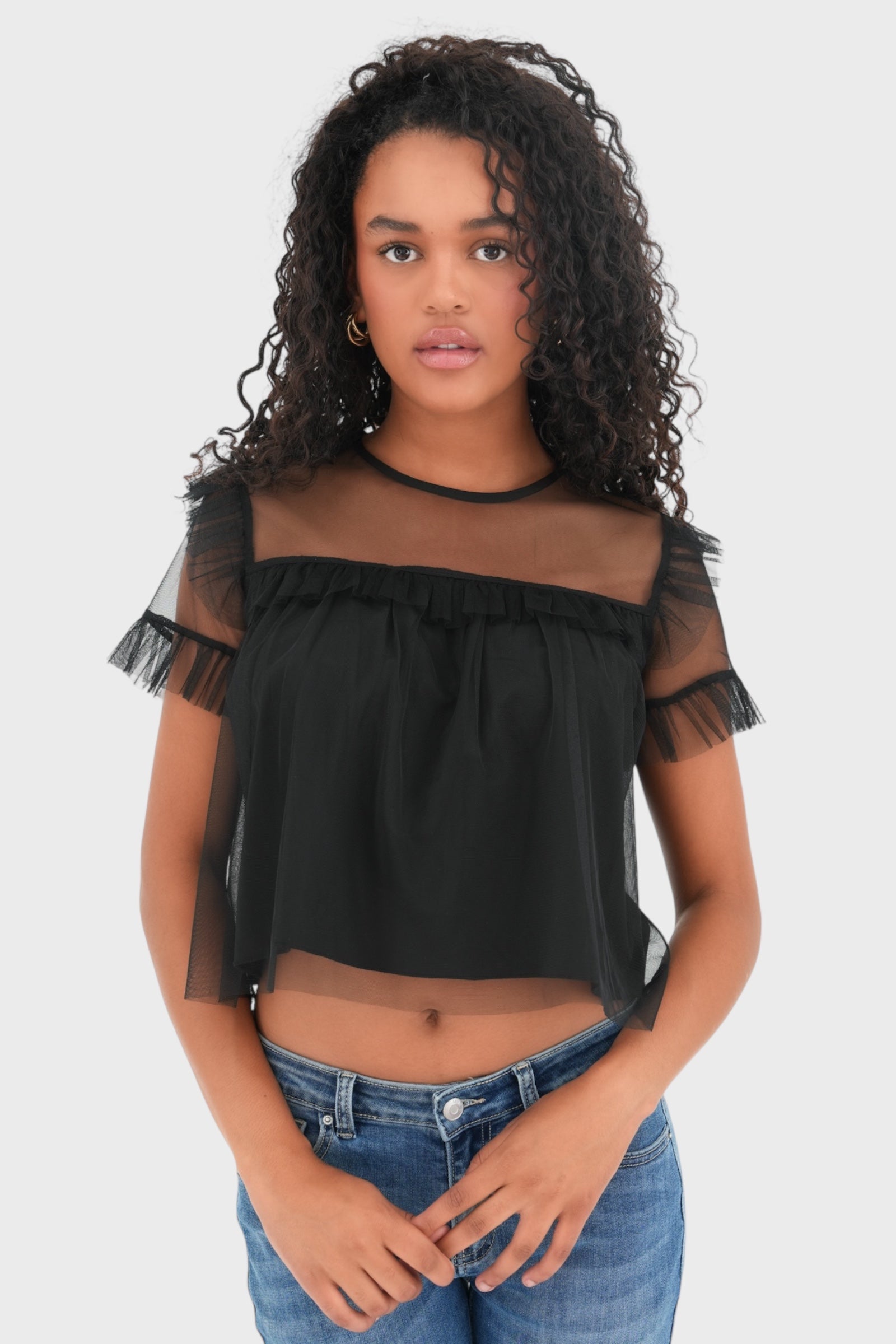 "Mesh" top black