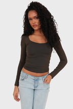 "Nola" top brown