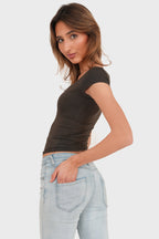 "Lola" top brown