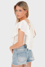"Vera" top white
