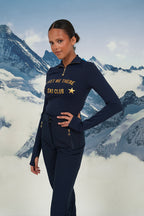 "Ski club" ski pully navy