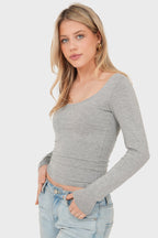 "Nola" top grey