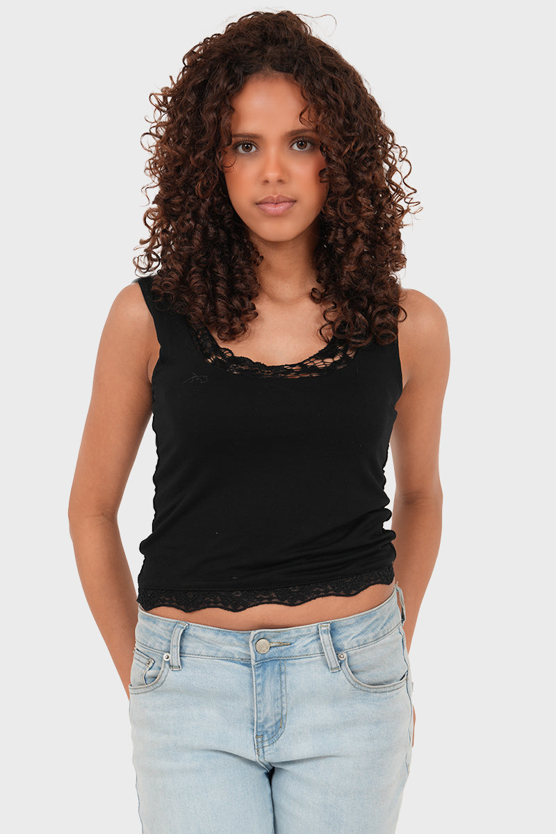"Anna" top black