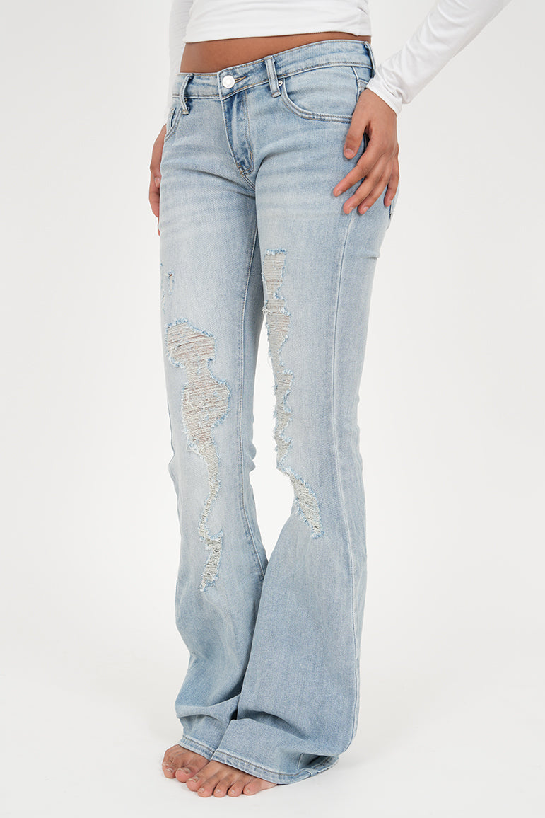"Charlie" flared jeans light blue tall