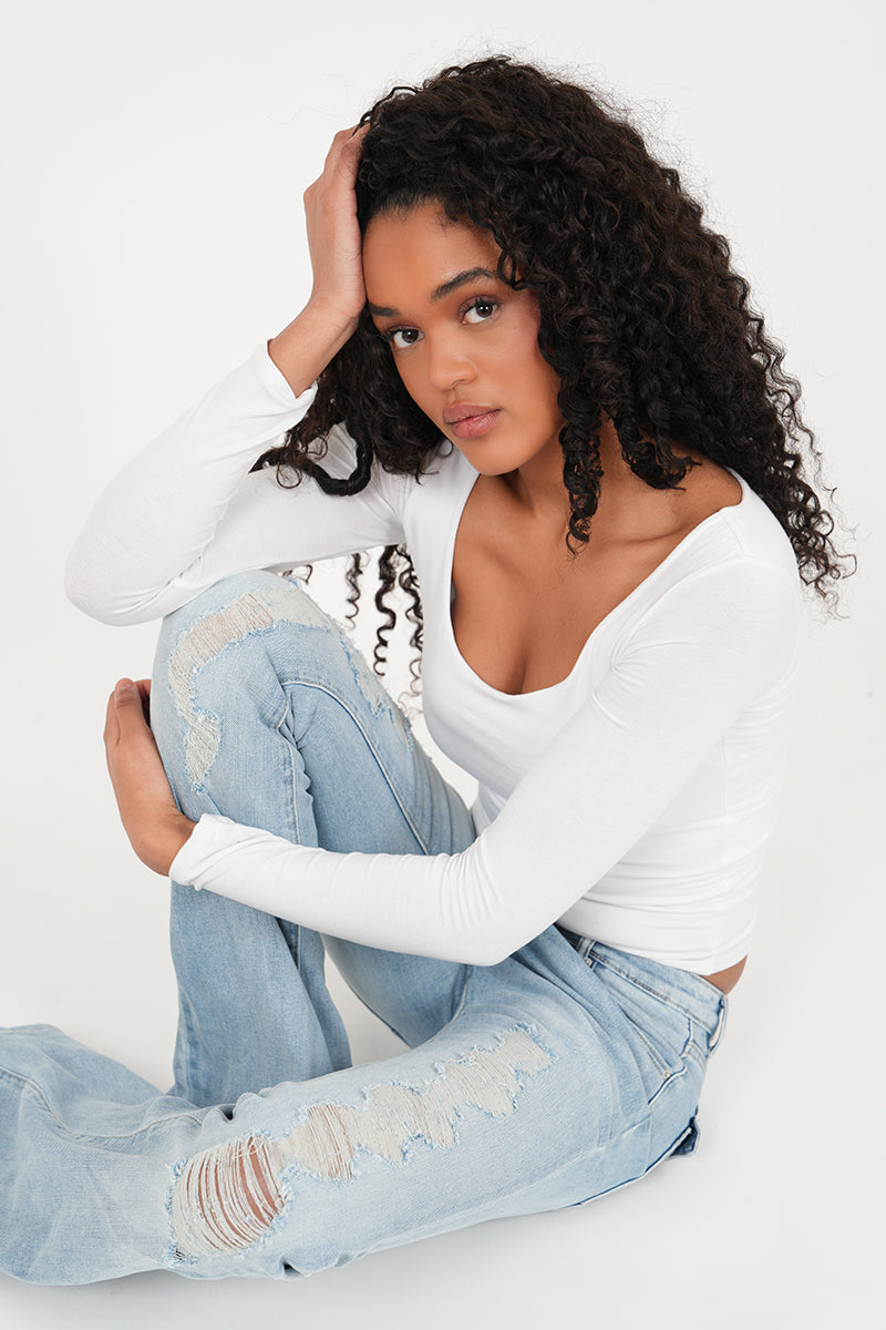 "Charlie" flared jeans light blue tall