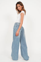 "Austin" wide leg jeans light blue