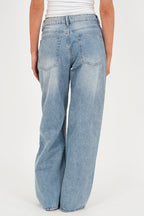 "Austin" wide leg jeans light blue