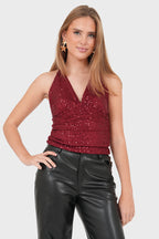 "Lume" top bordeaux