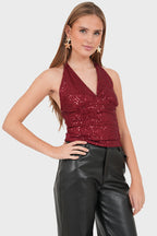 "Lume" top bordeaux