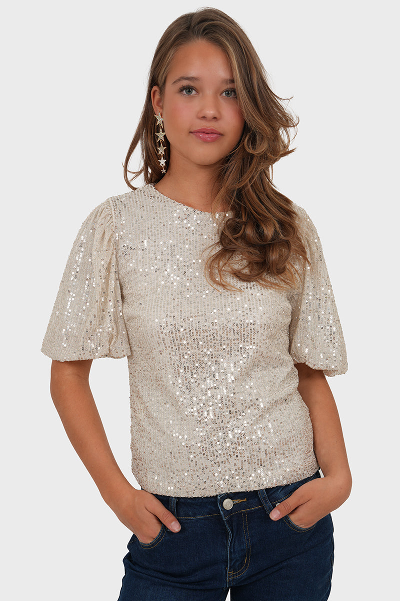 "Shiney" top champagne