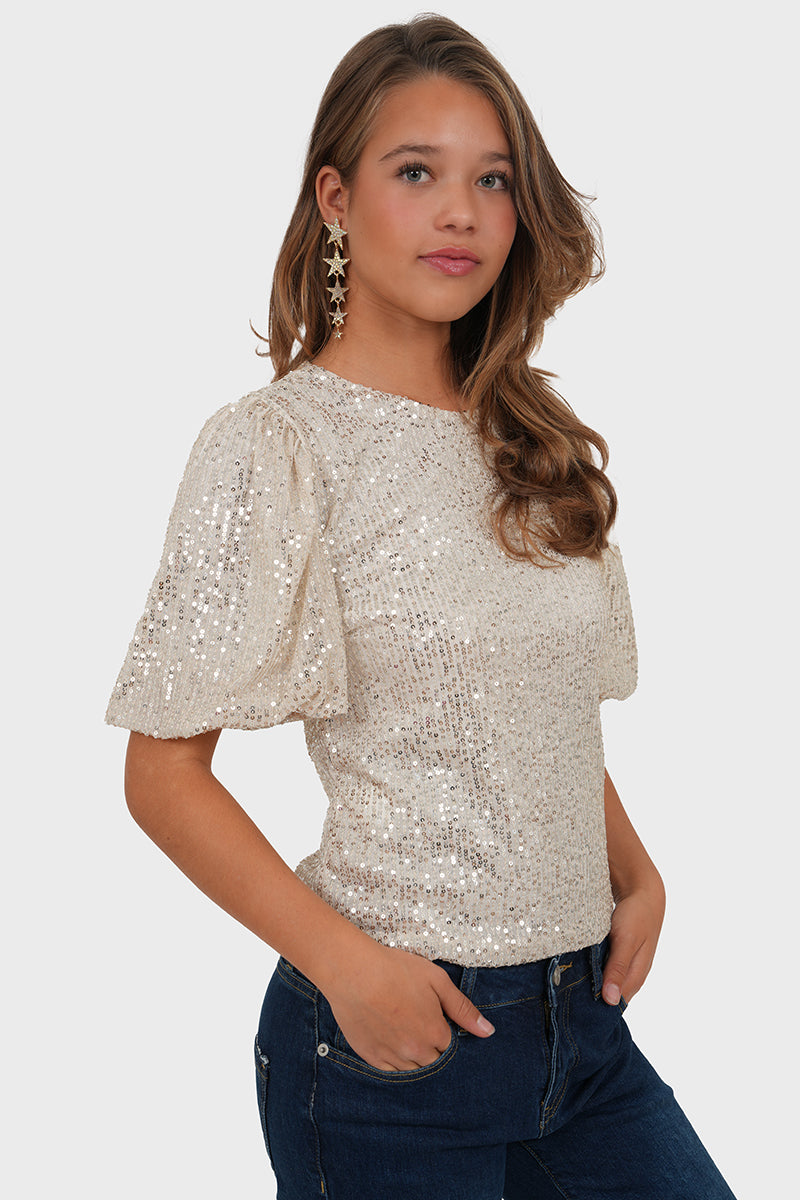 "Shiney" top champagne