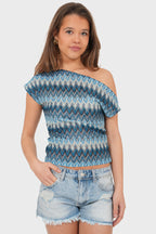 "Elin" top blue