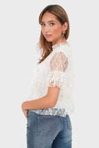 "Fleur" top white