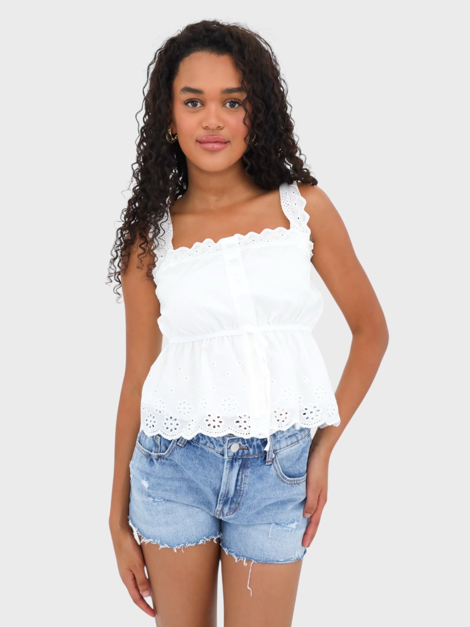 "Grace" top white