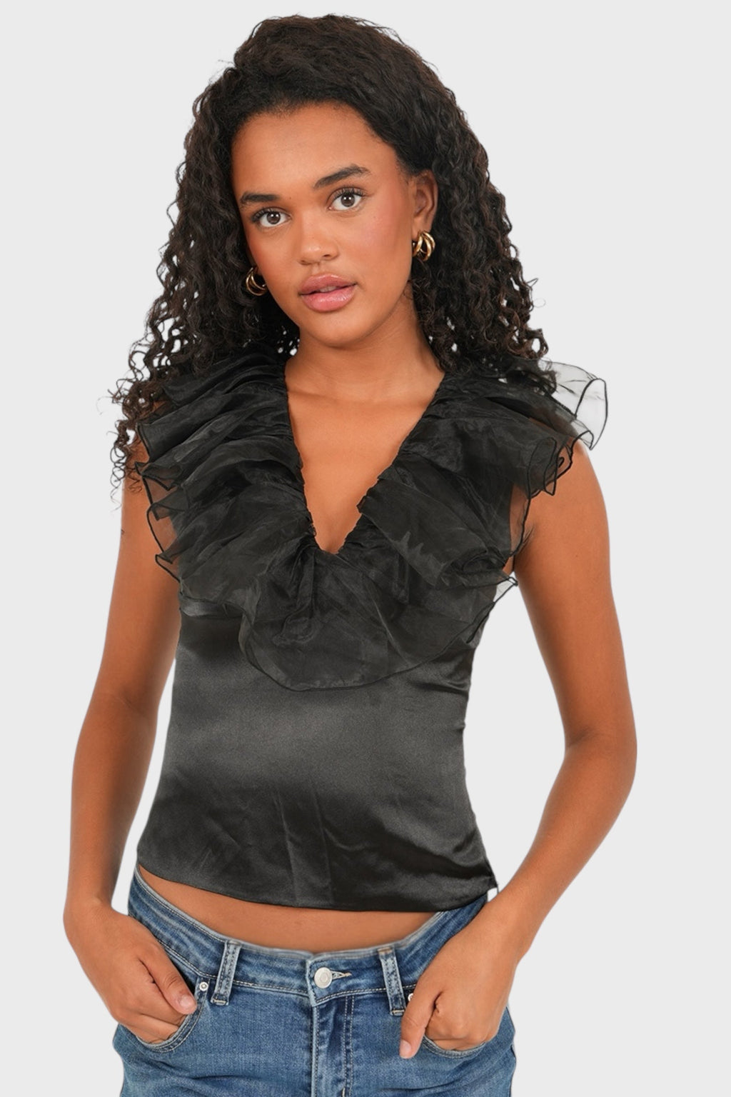 "Glow" top black