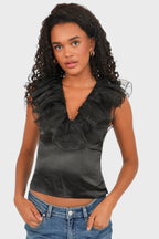 "Glow" top black