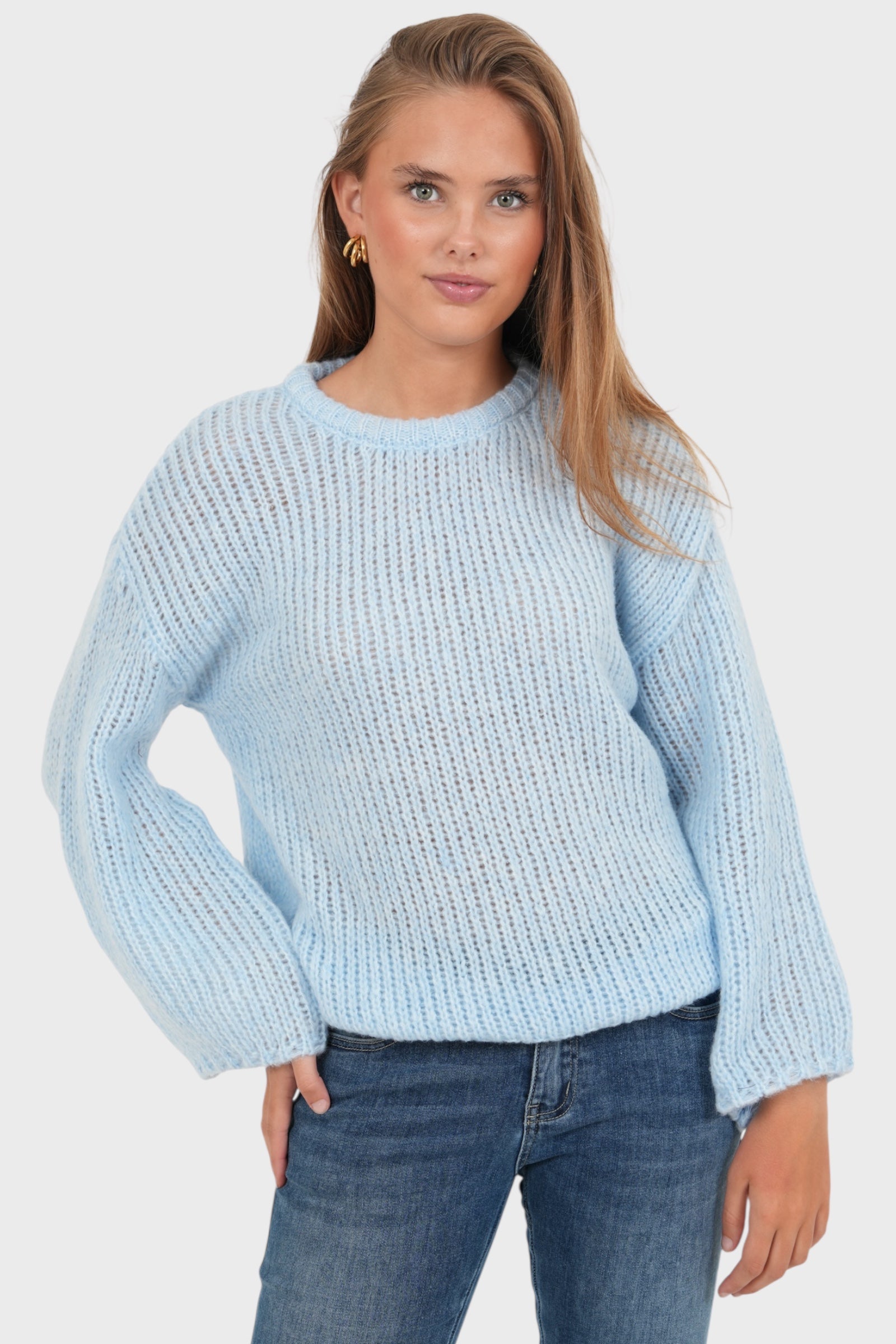 "Bisous" sweater blue