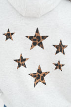 "Stars" leopard hoodie grey