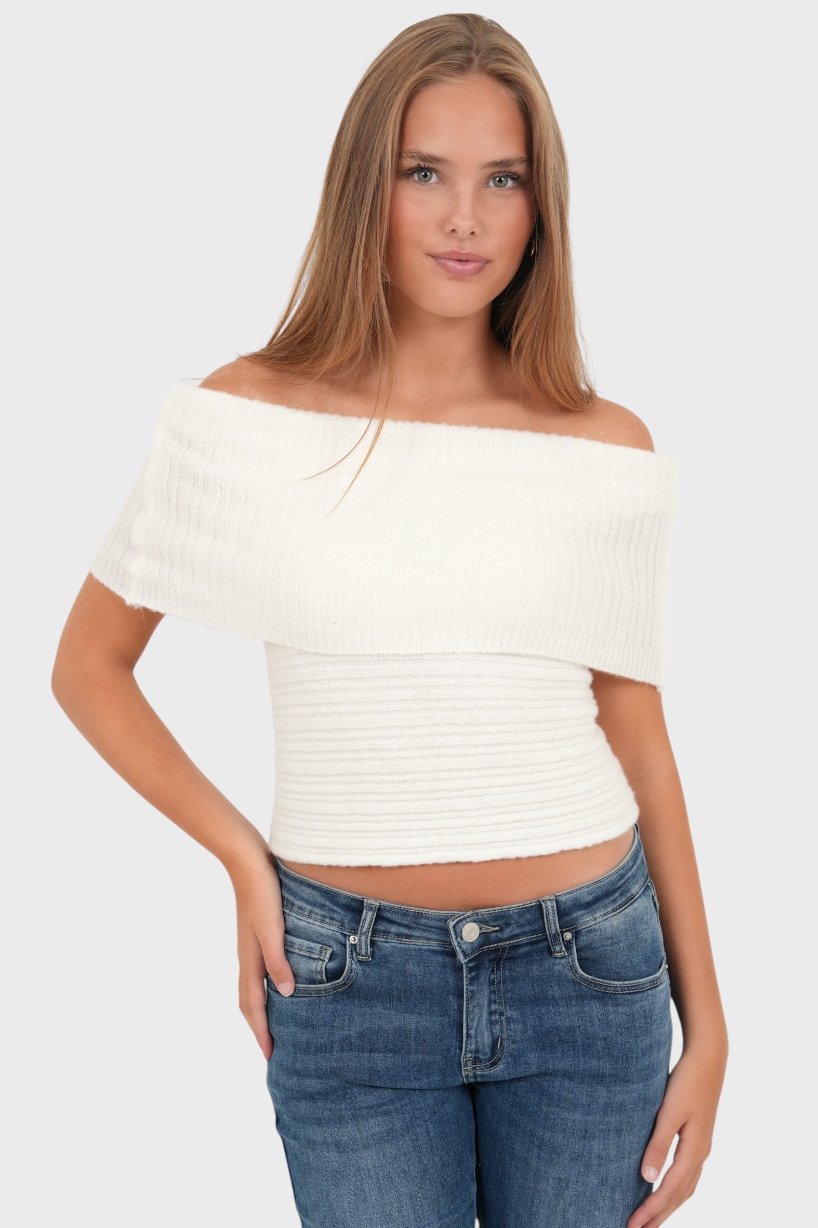 "Flore" top white