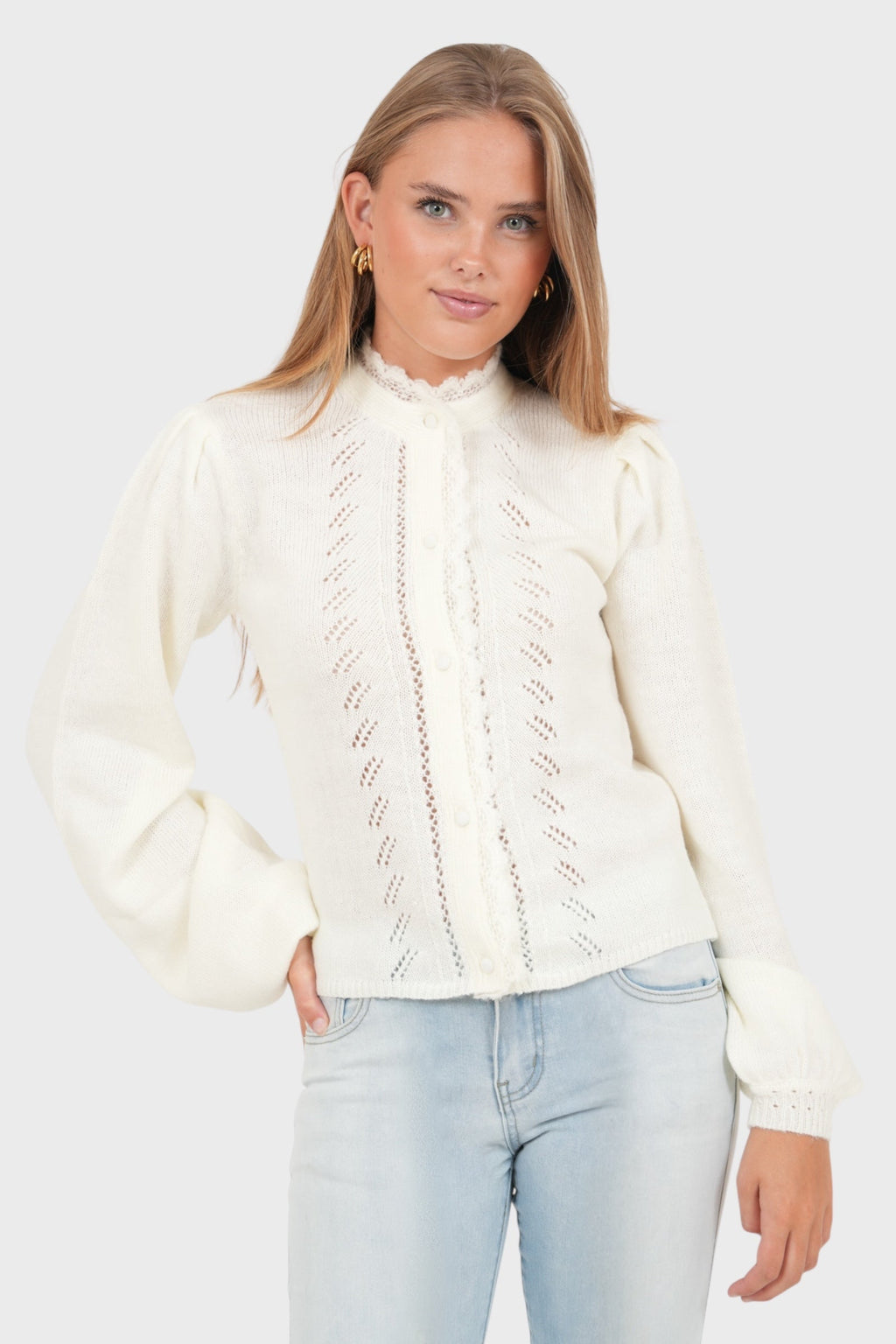 "Judith" cardigan white