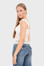 "Luna" top white