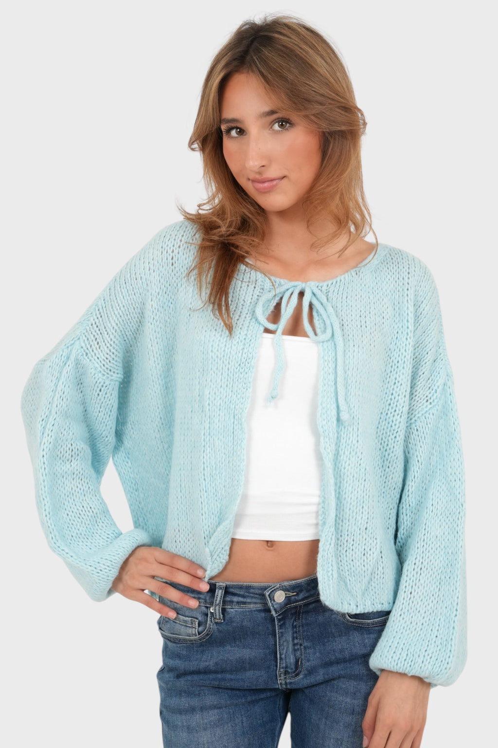 "Date" vest sky blue