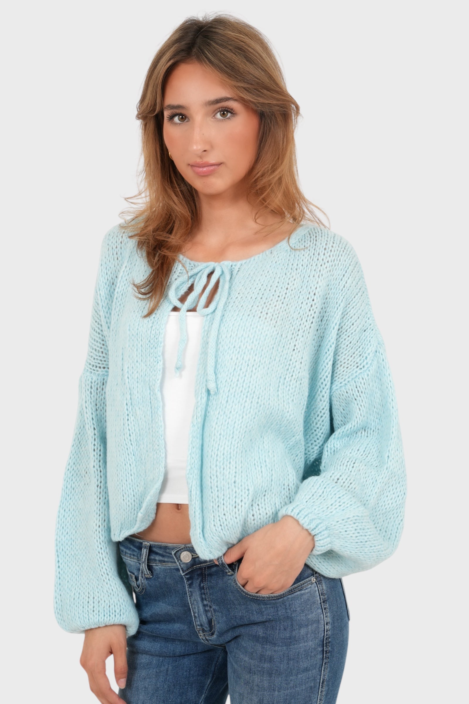 "Date" vest sky blue