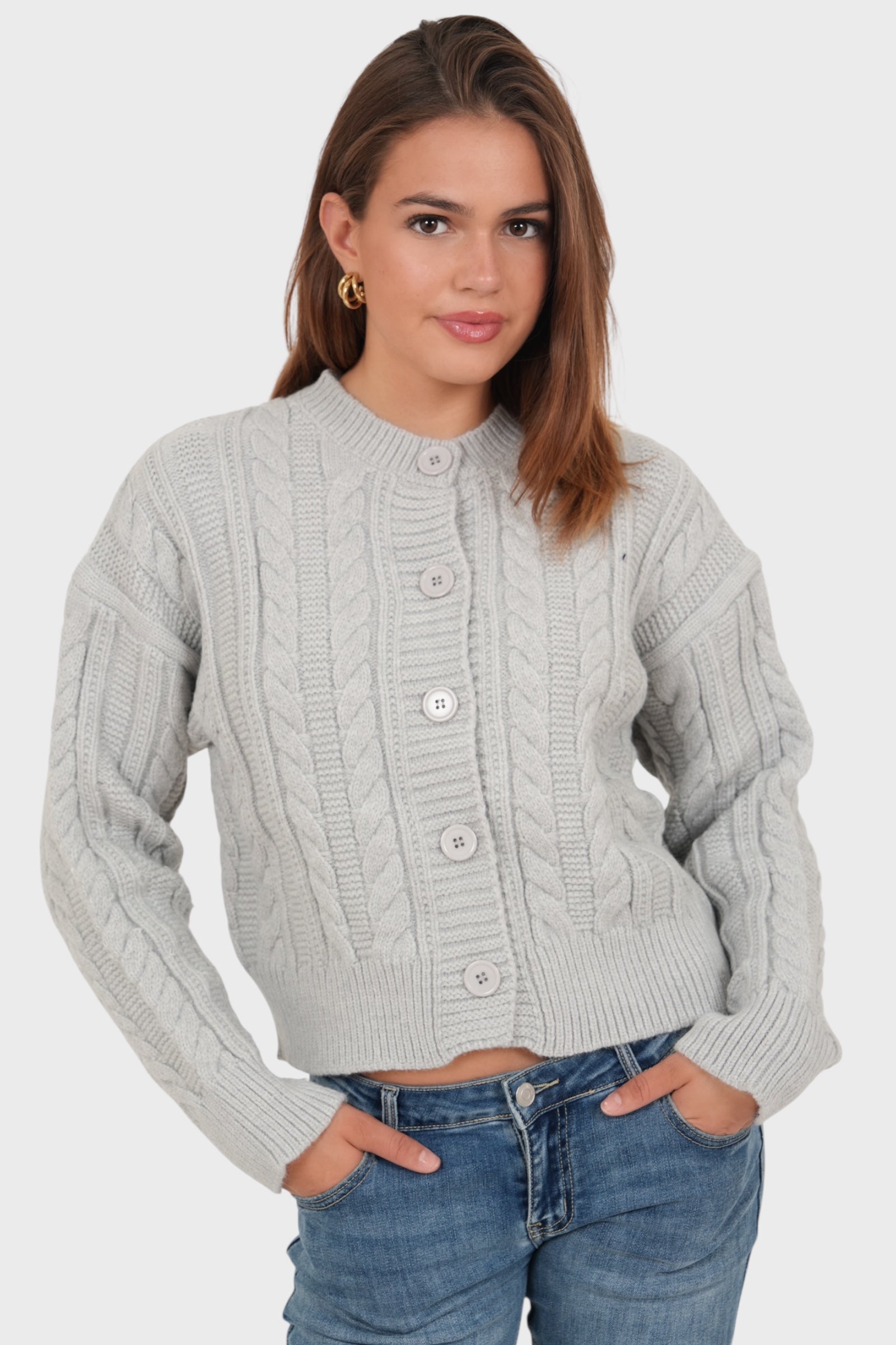 "Olivia" cardigan grey