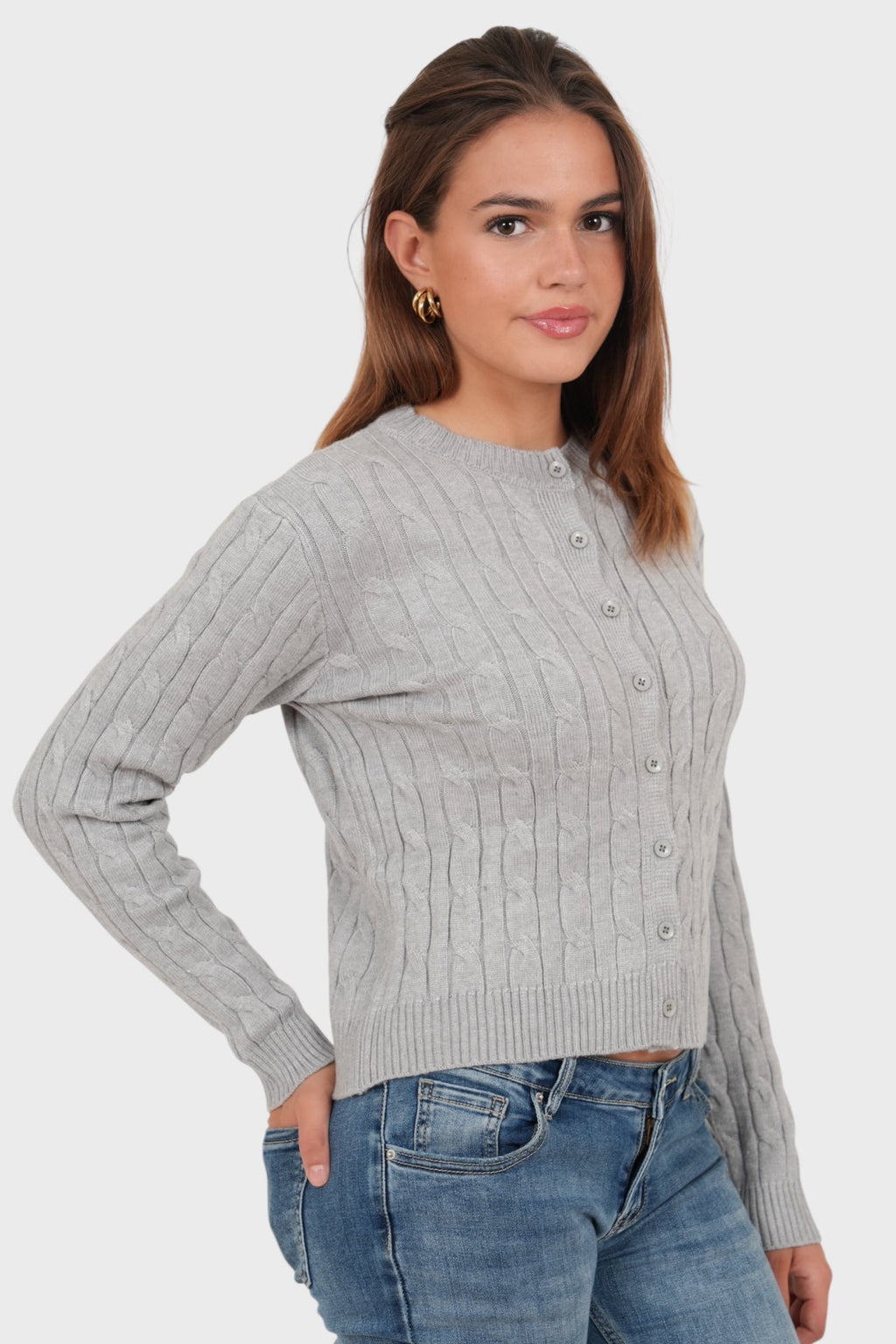 “Lily” cardigan grey