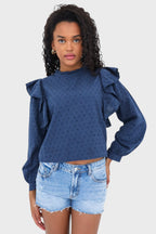 "Flowy" blouse navy