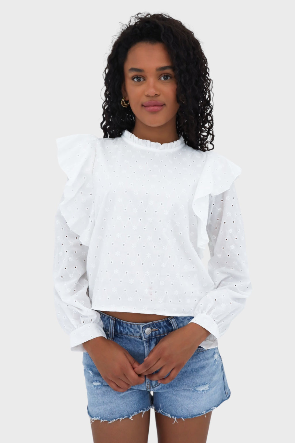 "Flowy" blouse white