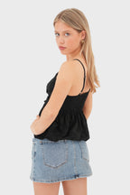 "Wavy" top black