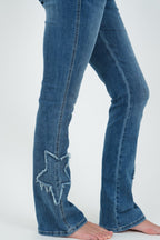 "Starry" flared jeans dark blue