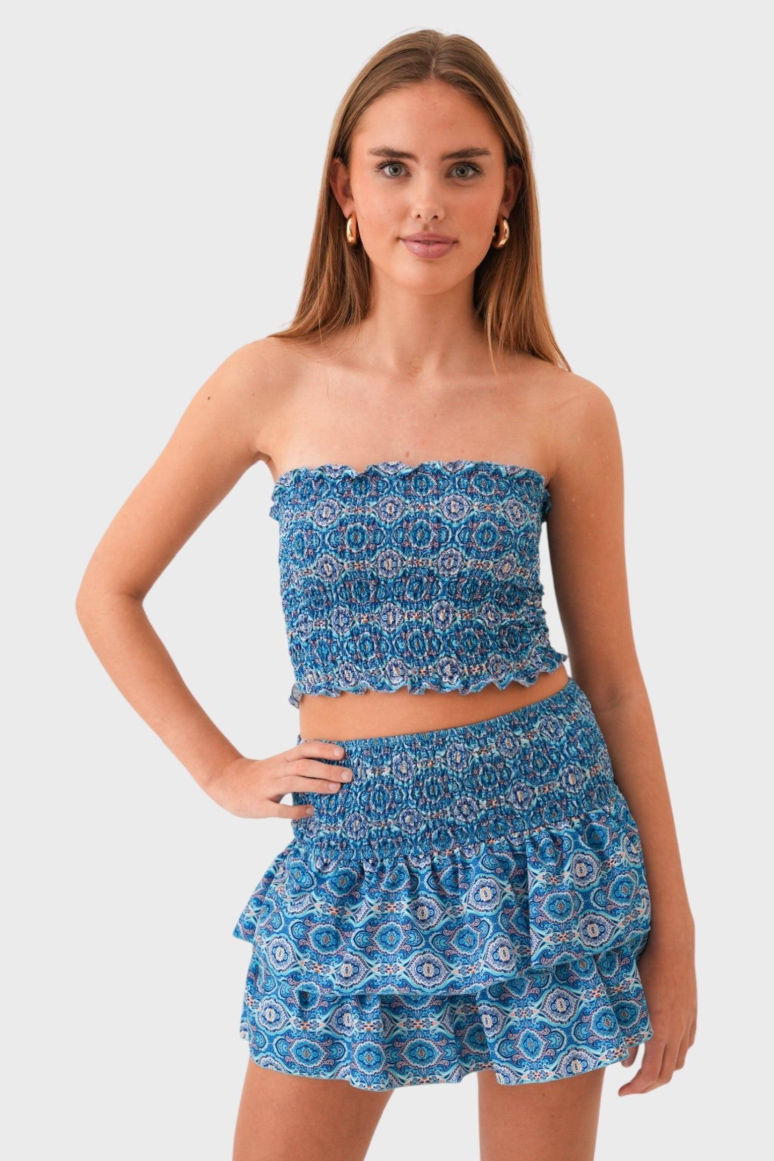 “Tulum” tube top blue