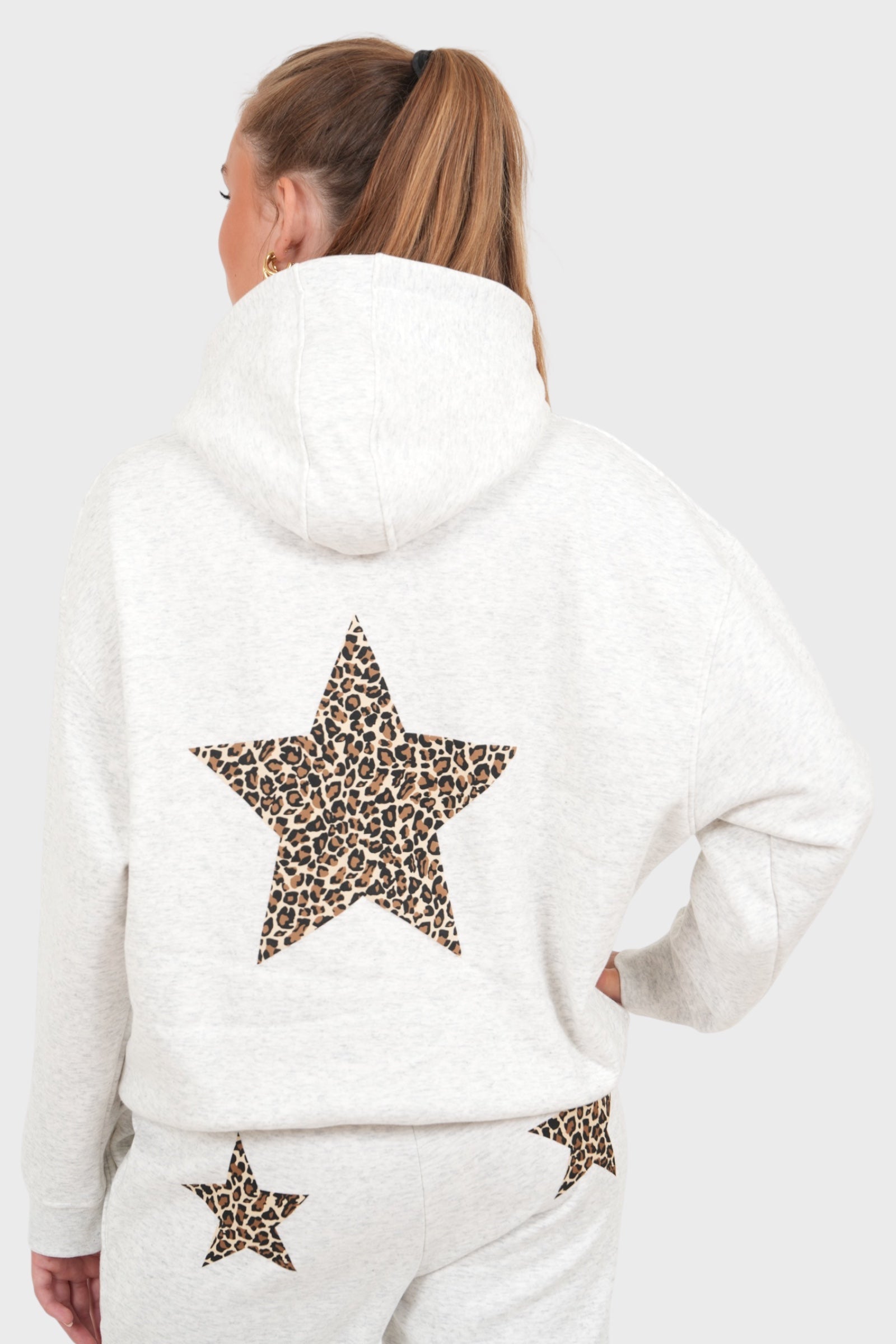 "Relaxed leopard" hoodie grey