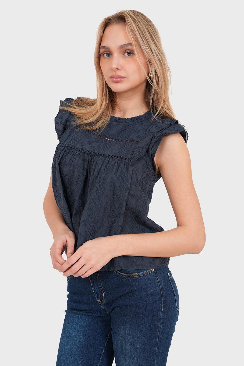 "Cato" blouse navy