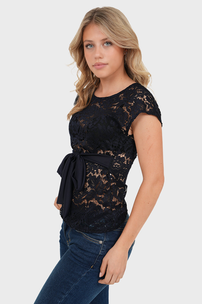 "Cherie" top navy