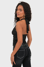 "Lume" top black