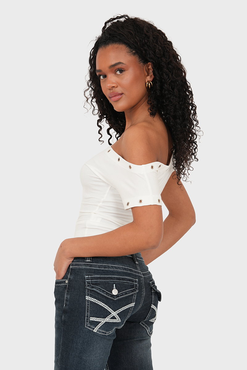 "Zaya" top white