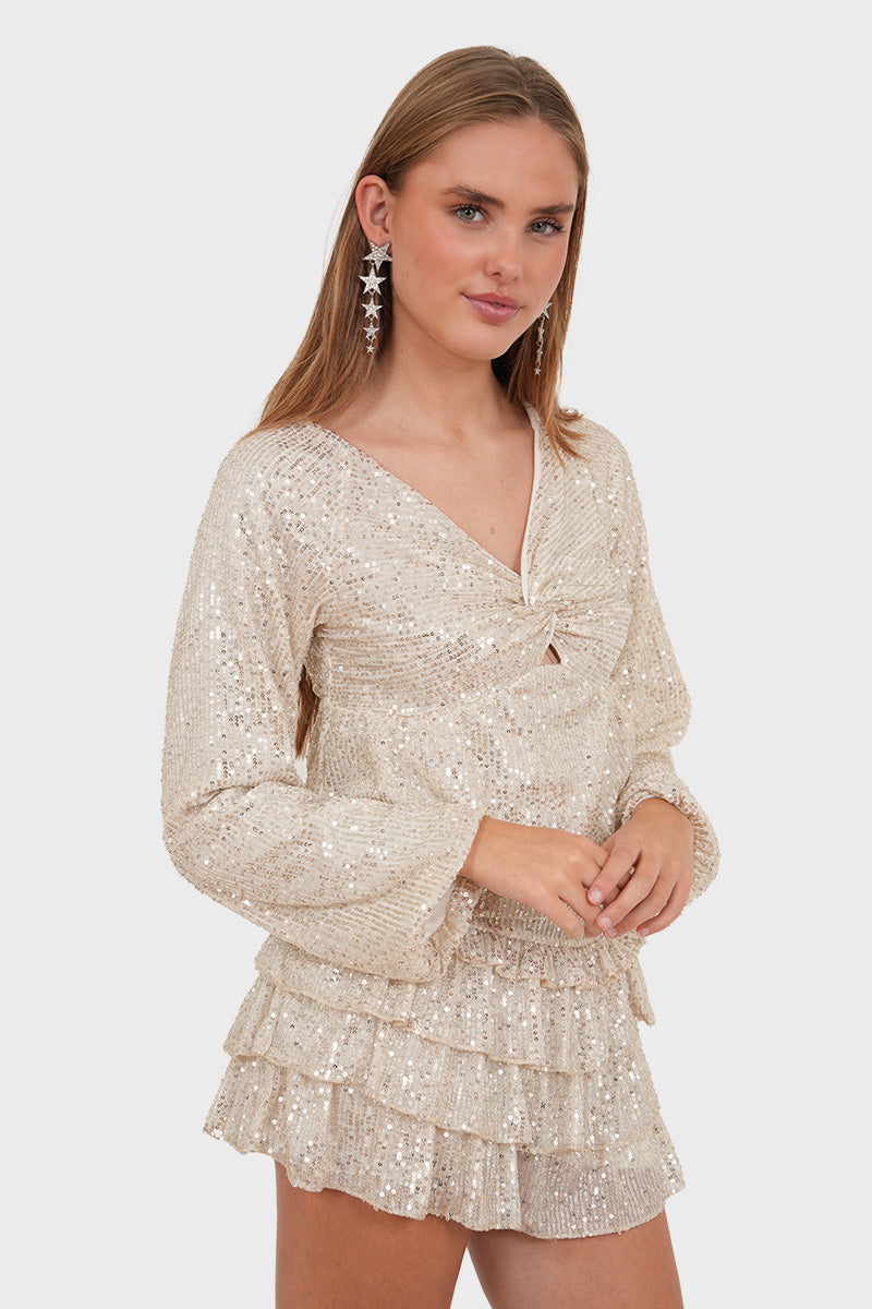 "Roxy" top champagne