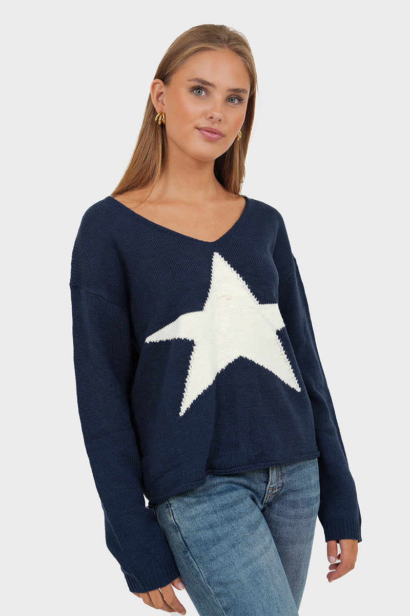 "Starlit" sweater navy